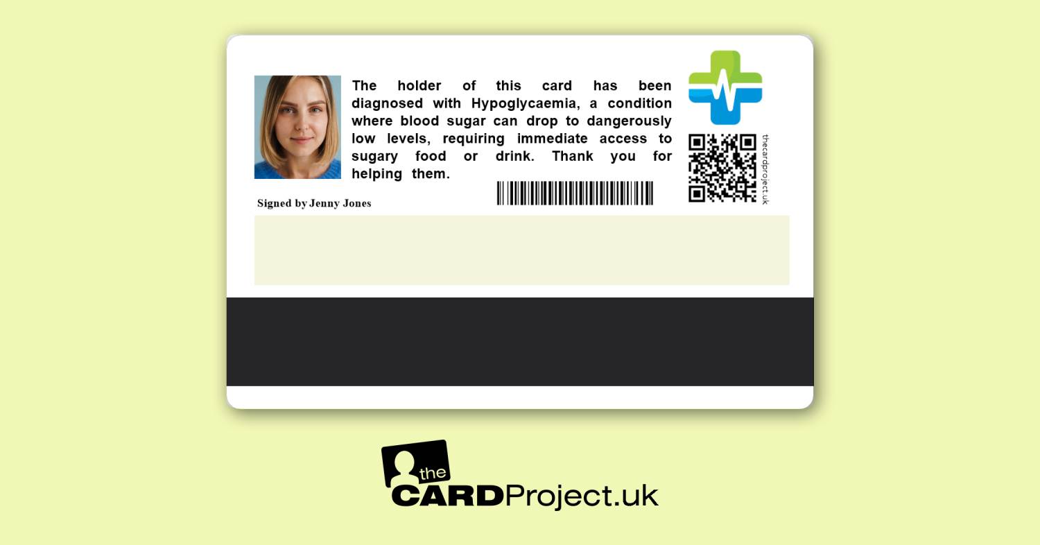 Hypoglycaemia Premium Card (REAR)